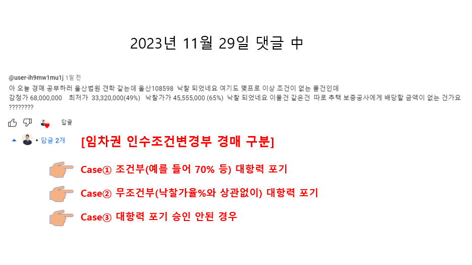대항력 포기 승인 관련 주의사항
